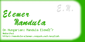 elemer mandula business card